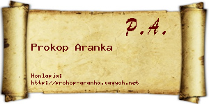 Prokop Aranka névjegykártya
